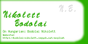 nikolett bodolai business card